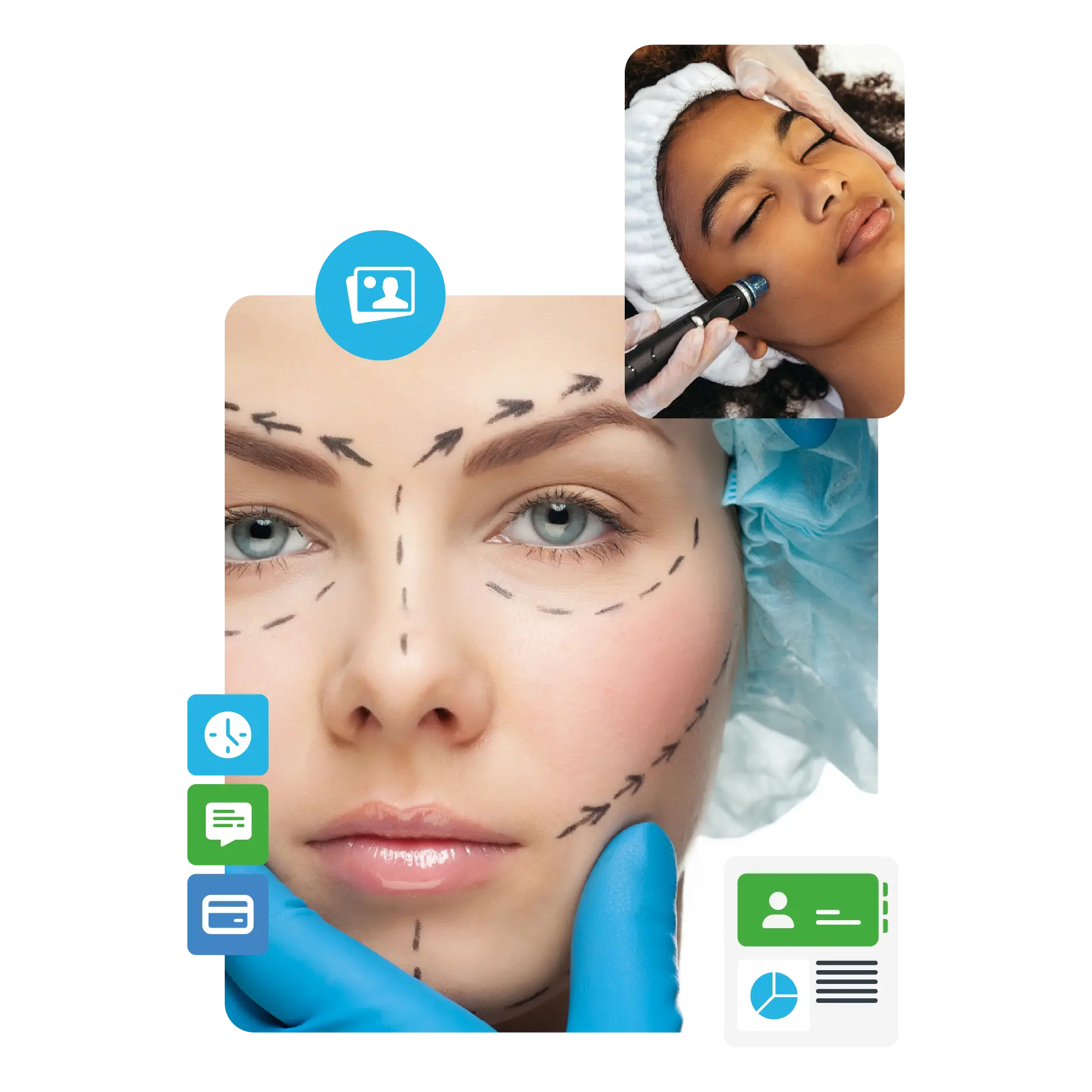 Aesthetics clinic team comparing e-clinic and Pabau